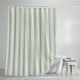 thumbnail image 3 of Sage Green Tan Striped Shower Curtains for Bathroom, Modern Boho Stripes Minimalist Waterproof Fabric Shower Curtain, Decorative Bathroom Curtain for Bathtub, 36"x72", No Hooks Included, 3 of 9