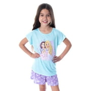 Barbie Little Girls' Unicorn Love Shirt and Shorts 2 PC Pajama Set