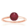 thumbnail image 1 of GemsNY July Birthstone - Petite Two Tone Round Ruby Solitaire Ring (Grade - A | 0.65cts.), 1 of 4