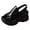 Black, variant on Rokment Women's Platform Wedge Gladiator Sandals with Adjustable Back Strap Fashion Casual Leather Open Toe Chunky High Heels Memory Foam Cushioned Walking Dress Summer Shoes Black Size 6.5