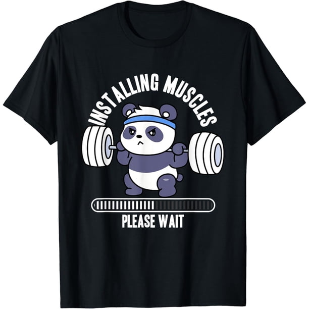 Camiseta de entrenamiento para levantamiento de pesas, diseño de panda