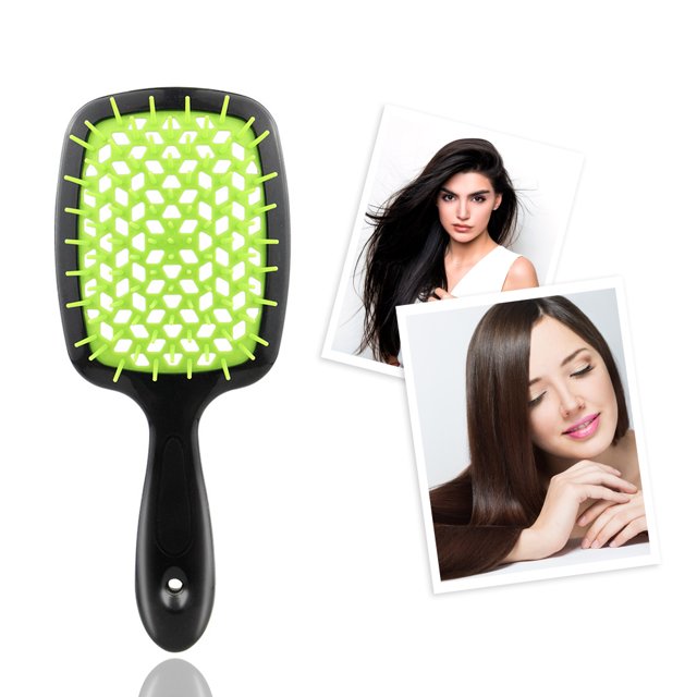 Peine de masaje con bolsa de aire hueca Cepillo de peinado Ndcxsfigh para el cuidado del cabello rizado recto (Azul)