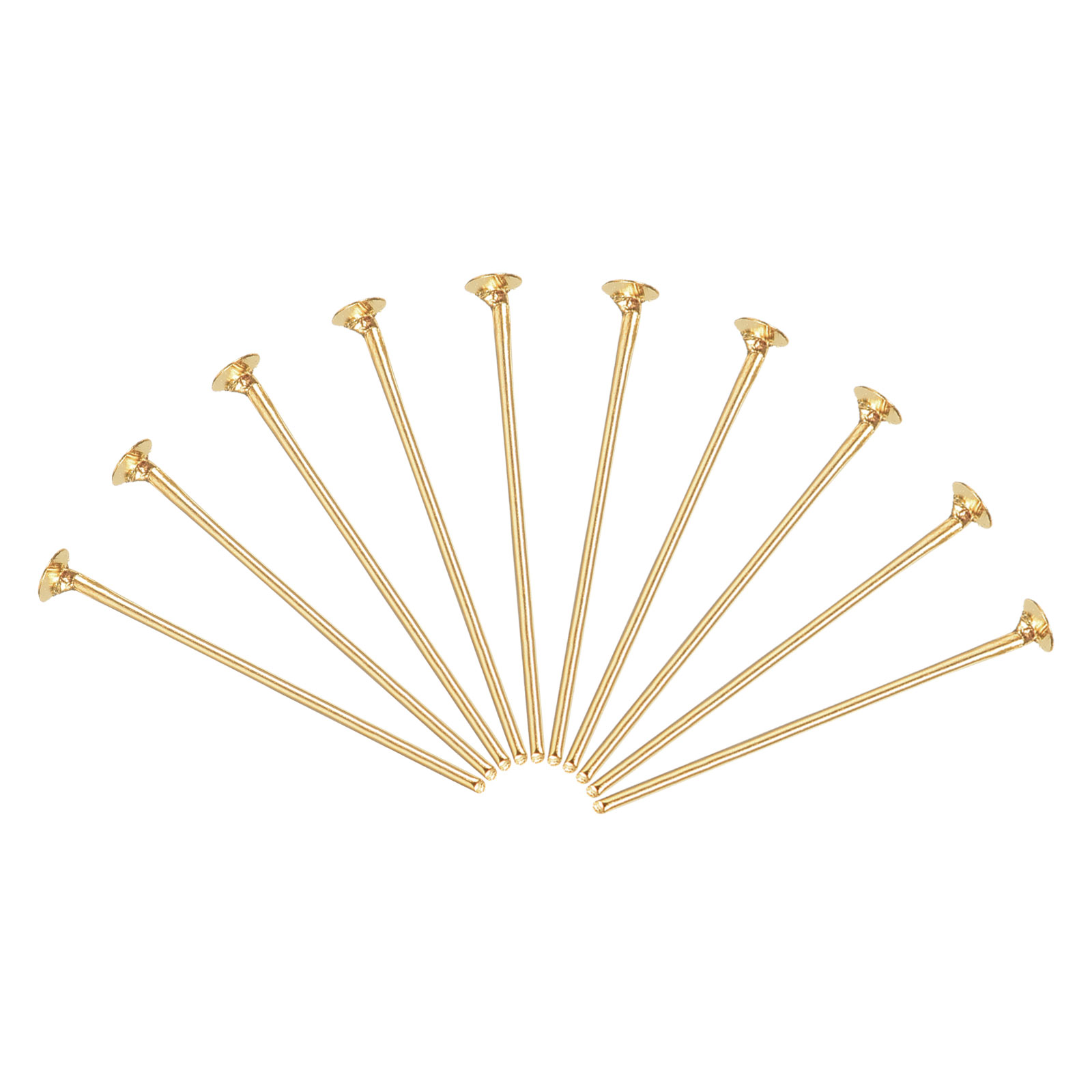 Uxcell 150Pcs Flat Head Pins for Jewelry Making 40mm Brass Flat Head
