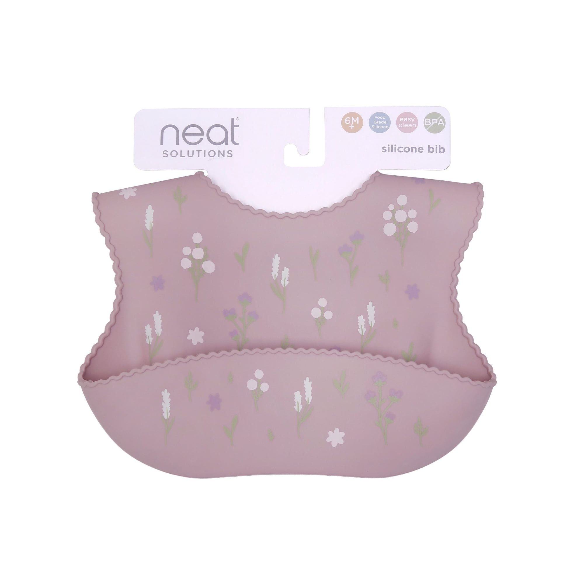 Neat Solutions Girl Scalloped Edged Infant Silicone Bib