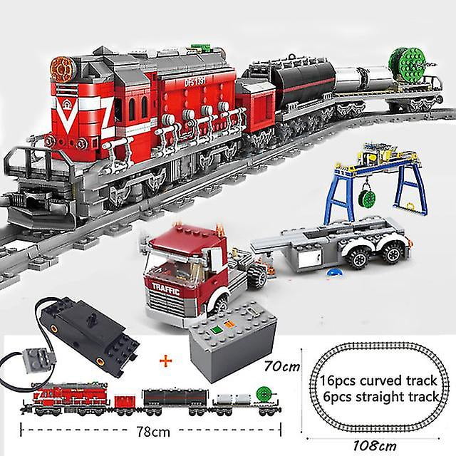 Train Sets Building Blocks | City Haul Train Heavy | New Train Set - New City -sebneei