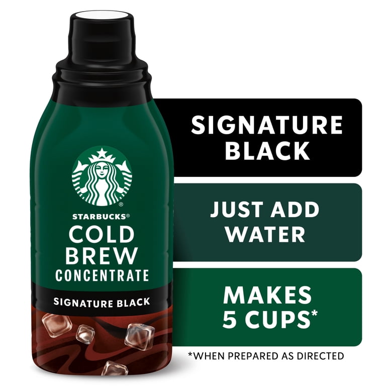 Starbucks Signature Black Coffee, Bottled Cold Brew Coffee Concentrate Drink, 32 oz (Pack of 2)