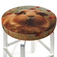 thumbnail image 3 of Balery Rose Cute Guinea Pig Fundas de asiento para taburete de bar redondo de tela de terciopelo ajustables que protegen de arañazos y manchas para sillas de 14 a 17 pulgadas.-14 inch, 3 of 7