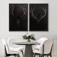 thumbnail image 3 of IDEA4WALL Framed Canvas Print Wall Art Set Rustic Antler Skull Pattern Prints Dark Dramatic Black Vintage-Inspired Deer and Elk Antlers Illustrations Minimal for Home Decor - 16"x24"x2 Black, 3 of 5