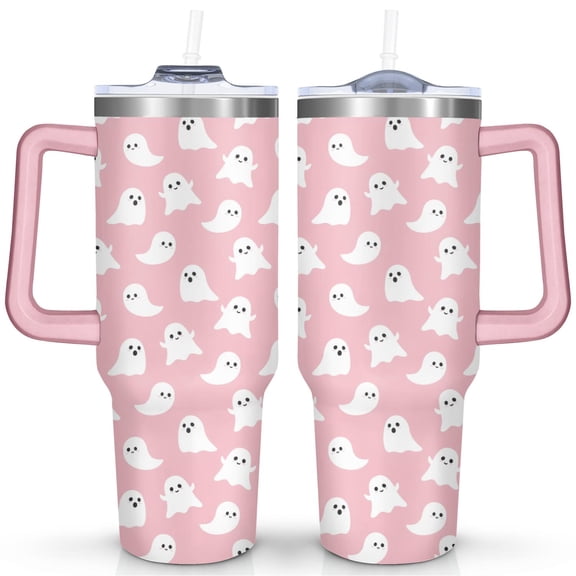 Halloween Night Tumbler 40oz - Pumpkin Black Cat Pattern Vacuum Insulated Stainless Steel Mug