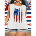 thumbnail image 6 of XCHQRTI Women's Plus 4th of July Tank Tops Graphic American Flag Sleeveless Shirts, 6 of 7