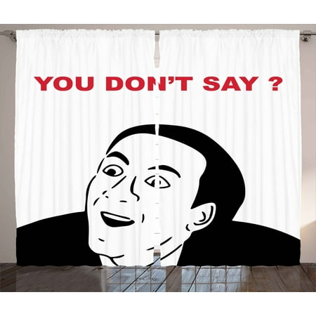 Groovy Curtains 2 Panels Set Guy Meme Face Laughing Gestures