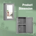 thumbnail image 3 of Costway Bathroom Wall Cabinet Single Mirror Door Cupboard Storage Medicine Cabinet Wood Shelf Grey, 3 of 10