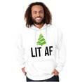 thumbnail image 5 of Festive Holiday Christmas Tree Lit AF Hoodie Sweatshirt Women Men Brisco Brands X, 5 of 6