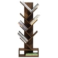 thumbnail image 4 of HOWEN Tree Book Shelf, 7-Tier Bookshelf, Tree Bookcase with Bottom Shelf, 8.4 x 16.9 x 46.2, for Living Room, Bedroom, Home Office, Amber Pine, 4 of 5