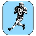 thumbnail image 3 of Sports Duvet Cover Set, American Football League Game Rugby Player Run Original Retro Illustration, Decorative 3 Piece Bedding Set with 2 Pillow Shams, Queen Size, Blue Black White, by Ambesonne, 3 of 3