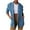 Blue, variant on Fartey Denim Jacket for Women Loose Fit Button Up Blazer Dressy Casual Notched Lapel Coat Business Long Sleeve Jean Jacket with Pockets