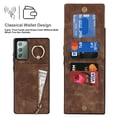 thumbnail image 3 of Nalacover for Samsung Note 20, Wallet RFID Credit Card Holder and Zipper Pocket,Drop Protection Flip Cover Ring Holder Kickstand Double Magnetic Clasp for Samsung Galaxy Note 20, Brown, 3 of 12