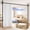 White, variant on Room Divider Curtain Set-No Drilling Curtain Rod Set, Retractable Room Divider, Adjustable for Office Bedroom, Easy Install Beige-100 W x 84" L(Pack of 1)