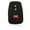 black, variant on Dobrev 3 Buttons Silicone Smart Key Case Rubber Cover Skin Fob Holder for Toyota CH-R Prius Smart Key (Pink)