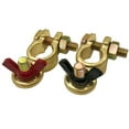 thumbnail image 1 of Brass Battery Terminal Connector Clamps, Ampper Top Post Battery Terminals Clamp Set for Marine Car Boat RV Vehicles (1 Pair), 1 of 8