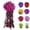 Purple, variant on Outdoor Artificial Hanging Orchid, Six Ear Faux Flowers Basket, Fake Hanging Plant for Balcony Yard Wedding Home Party Decor