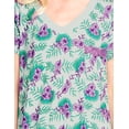 thumbnail image 5 of Casual Nights Women's Rayon Short Sleeve Floral Dorm Sleepwear Nightshirt - Blue - Large, 5 of 5