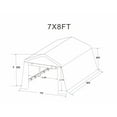 thumbnail image 7 of Smilegend 7x8ft Heavy Duty Outdoor Portable Garage Shelter with Roll-Up Zipper Doors, Waterproof UV Resistant Carport for Motorcycles, Bikes, ATVs, Garden Tools, Easy Setup, Ventilated Design, 7 of 7