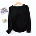thumbnail image 2 of cfhntfmh Chandails à Manches Longues pour Femmes Hauts Thermiques Col Ras du Cou Soutien-Gorge Intégré Coupe par Temps Froid Couche de Base Chaude Ensembles Vêtements de Nuit(Noir,XX-Grand), 2 of 3