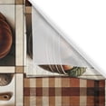 thumbnail image 2 of Farmhouse Kitchen Curtains, Nostalgia Tone Plaid Ornate Tomatoes and Wheats Print Country Feel, Window Drapes 2 Panel Set for Kitchen Cafe Decor, 55" x 36", Paprika Rust and Green, 2 of 3