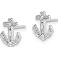 thumbnail image 2 of Sterling Silver Rhodium-Plated Polished Cz Anchor Post Earrings (11 X 9) Made In China qe12212, 2 of 5