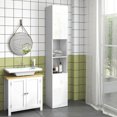 thumbnail image 2 of kleankin High Gloss Bathroom Cabinet with Door and Shelves, White, 2 of 10