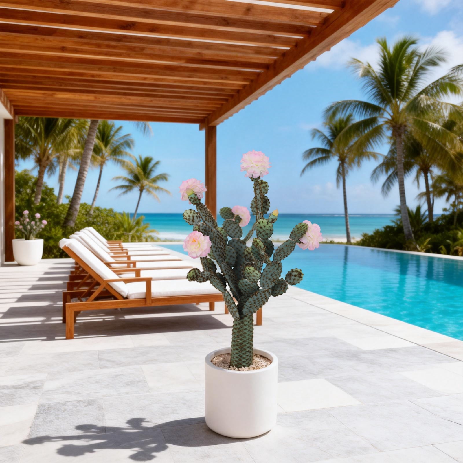 Home Decor 5Ft Artificial Cactus, Tall UV Resistant Faux Cacti Plant, Realistic Texture Fake Cactus Saguaro Potted Plants for Indoor Outdoor Home Office Store Garden