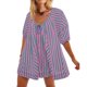 thumbnail image 4 of Trajes de Mujer Casual Moda Impresión Cuello Redondo Cordón Vendaje Manga Corta Bolsillos Traje de Juego, 4 of 5