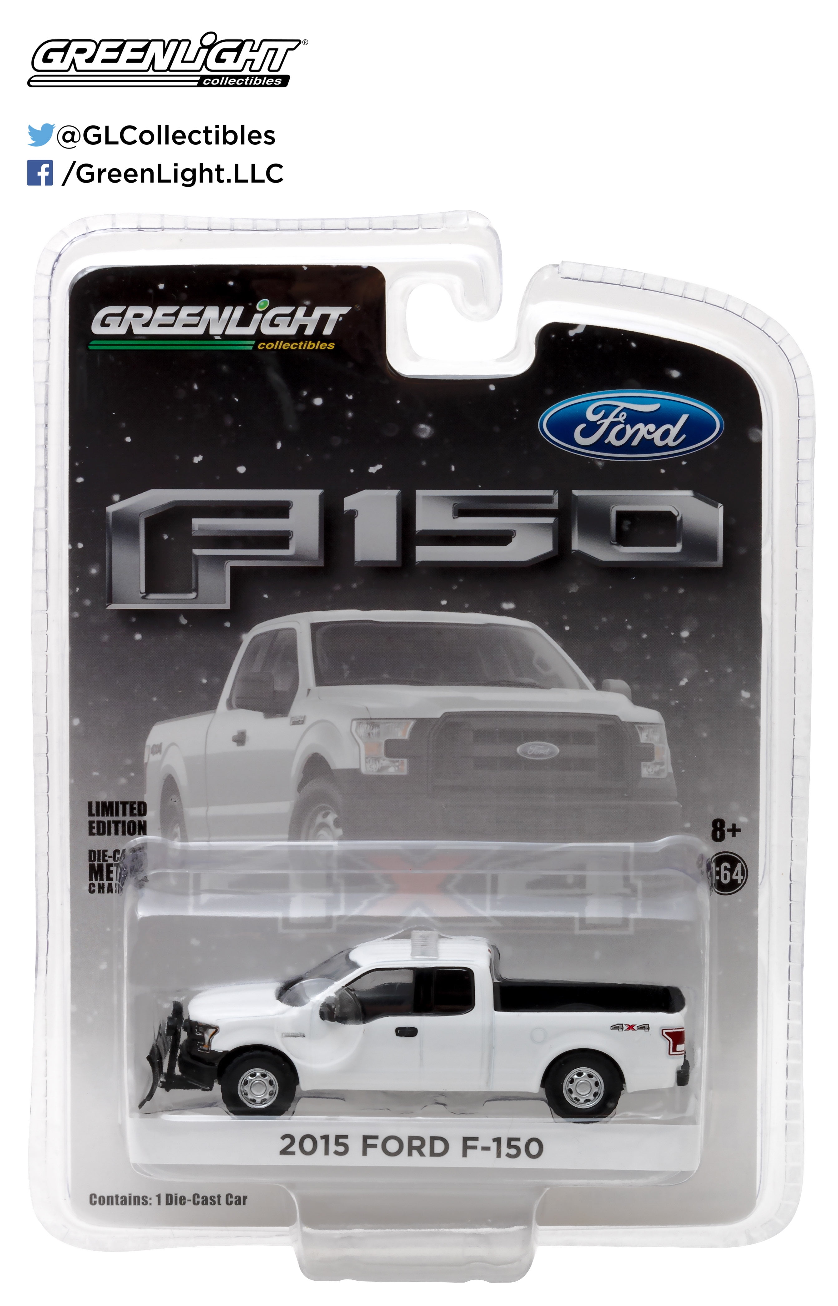 1:64 GreenLight *ARLINGTON HEIGHTS IL* Public Works 2015 Ford F150 w/Snowplow 