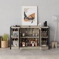 thumbnail image 6 of Wine Bar Cabinet, Liquor Wine Cabinet with Wine Rack and Glass Holder, Coffee Bar Cabinet with Storage Rack for Dining Room, Living Room, Kitchen, Grey, 6 of 9