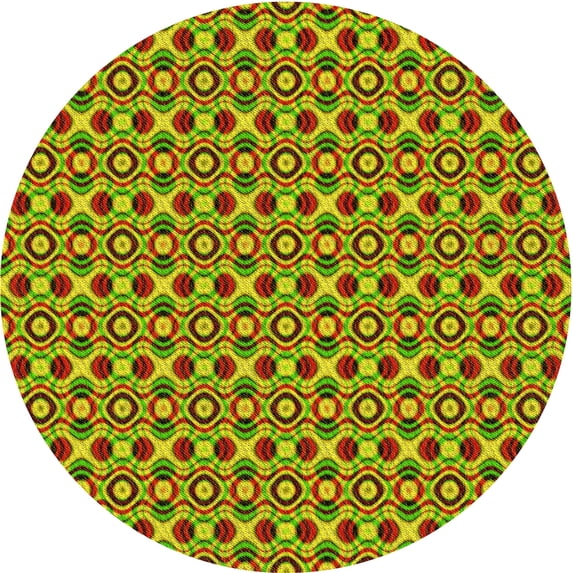 Ahgly Company Indoor Round Patterned Mahogany Brown Area Rugs, 8' Round
