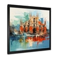 thumbnail image 2 of Designart "Milan Cityscape A Palette of Orange and Blue" Cityscapes Framed Wall Art Decor - Industrial Orange Milan Hallway Framed Wall Art Decor, 2 of 6