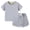 Grey, variant on Toddler Girl Boy Summer Clothes Outfits Cotton Breathable Solid Color Short Sleeves Tops + Shorts Outfits Set 1-9T