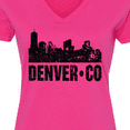 thumbnail image 4 of Inktastic Denver Colorado Skyline Grunge Women's V-Neck T-Shirt, 4 of 5
