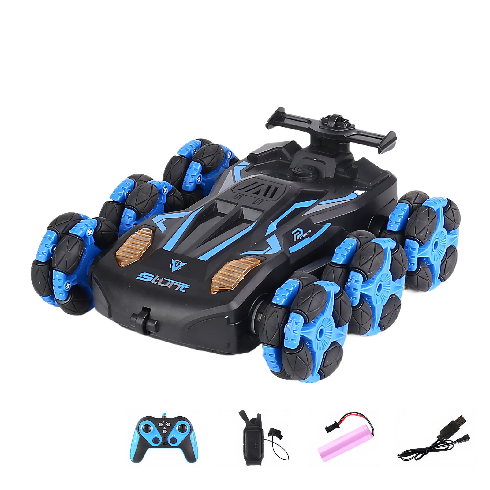 mmirethe ABS Fast Easy To Control Remote Control Car Child For Speedy Fun Indoors And Outdoors blue Dual remote control