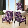 thumbnail image 1 of Designart "Tropics At Twilight" Purple Tropical Upholstered Accent Chair - Tropical Arm Chair For Bedroom, 1 of 7