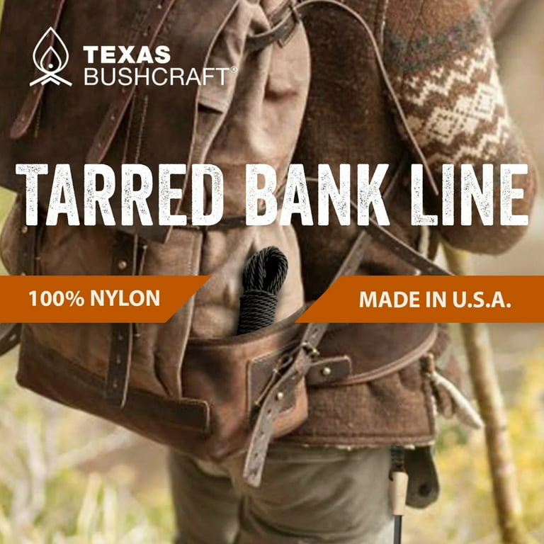 Tarred Bank Line, Size: #36 - 1/4lb - 121ft, Black