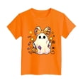 thumbnail image 6 of Wonitaaizi Unisex Cute Spooky Ghost Summer Halloween in Summer Kids Girls T-Shirt Orange for Size 5-6 Years, 6 of 7
