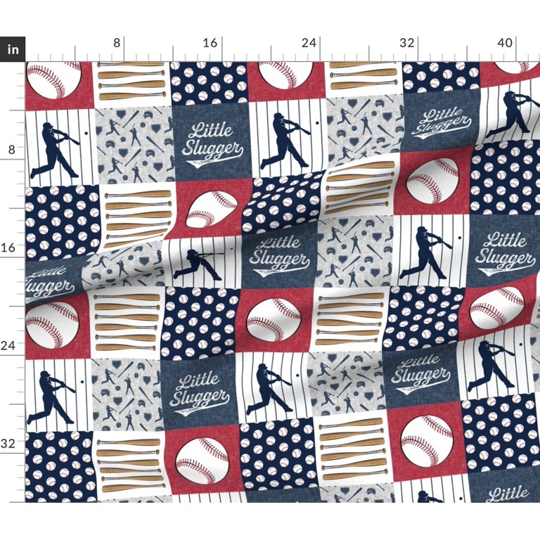 Spoonflower Fabric - Little Baseball Patchwork Nursery Arrow