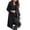 Black, variant on Women's Fall and Winter Casual Coat with Suit Collar Solid Cardigan Button Front Long Sleeve