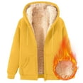 thumbnail image 5 of idosla Zip Up Hoodie Women Fleece Sherpa Lined Jacket Fall Winter Coat Casual Trendy Clothing (Yellow, XL), 5 of 5