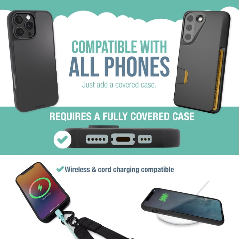 Smartish Phone Lanyard - Case Clinger - Universal iPhone Holder w/ Detachable Crossbody Shoulder Neck Strap w/ Storage Loops, Fidlock, Insert for