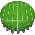 thumbnail image 3 of American Football Field Tablecloth Round Green Sport Theme Table Cloths Circular Table Cover Reusable Waterproof and Washable Wipeable Polyester Tabletop for Dining Kitchen Party Decor 60 Inch, 3 of 7