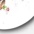 thumbnail image 3 of Designart 'Portrait of A Giraffe With Red Flowers II' Farmhouse Circle Metal Wall Art 36x36 - Disc of 36, 3 of 5