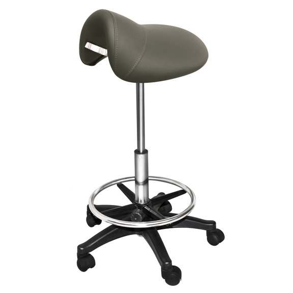 PureSana Chromium Professional James Rotational Saddle Cutting Stool, Gray